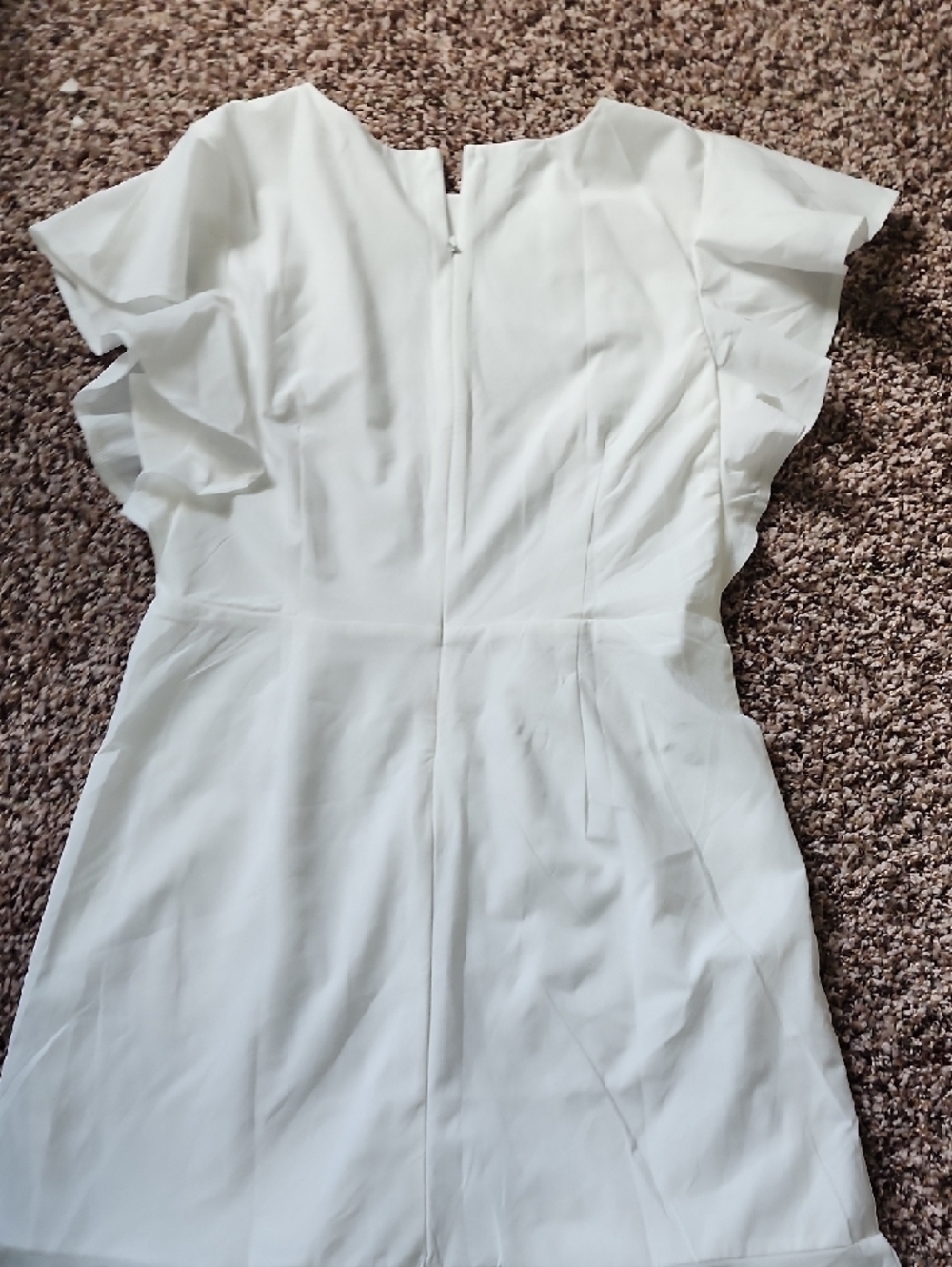 White Ruffle Sleeve Dress - Picture 2 of 5